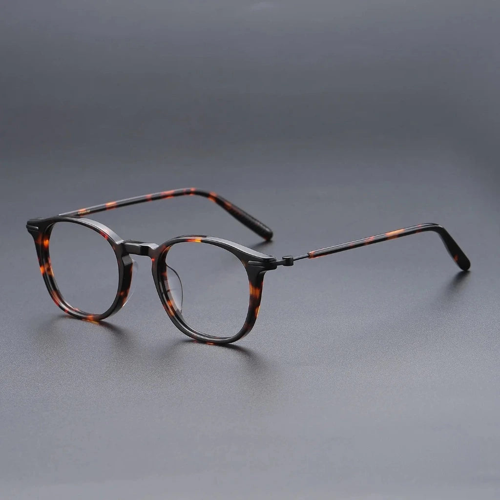 Bclear Unisex Full Rim Round Acetate Titanium Eyeglasses V-6005T — view 6 | Bclear at FuzWeb
