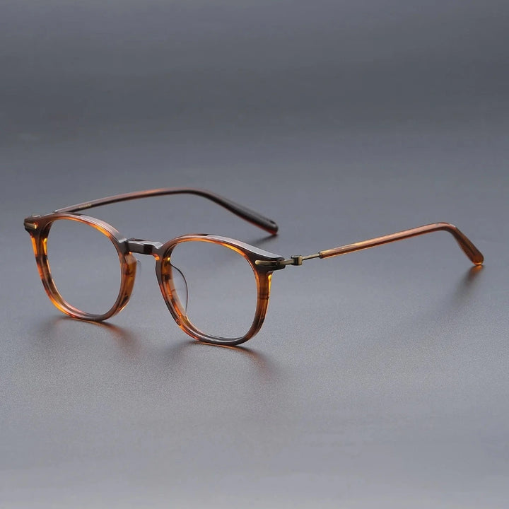 Bclear Unisex Full Rim Round Acetate Titanium Eyeglasses V-6005T — view 2 | Bclear at FuzWeb
