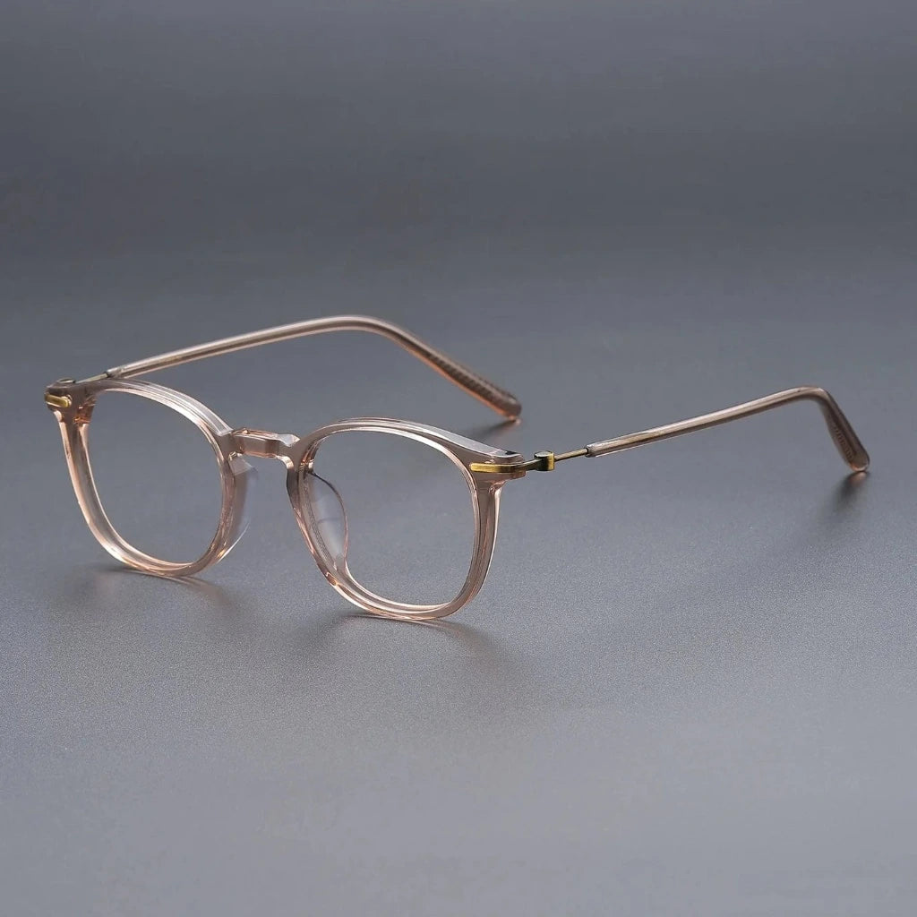 Bclear Unisex Full Rim Round Acetate Titanium Eyeglasses V-6005T — view 1 | Bclear at FuzWeb