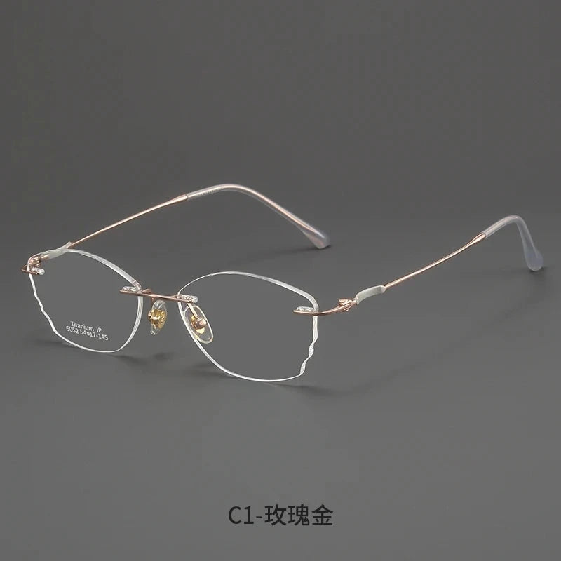 Bclear Women Rimless Butterfly Titanium Eyeglasses MY-6052 - C 1