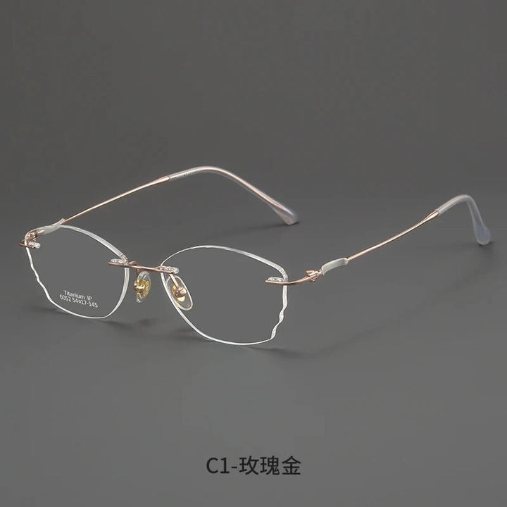 Bclear Women Rimless Butterfly Titanium Eyeglasses MY-6052 - C 1