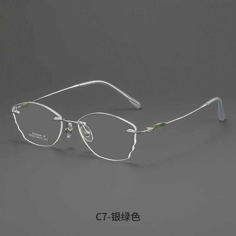 Bclear Women Rimless Butterfly Titanium Eyeglasses MY-6052 - Size Chart