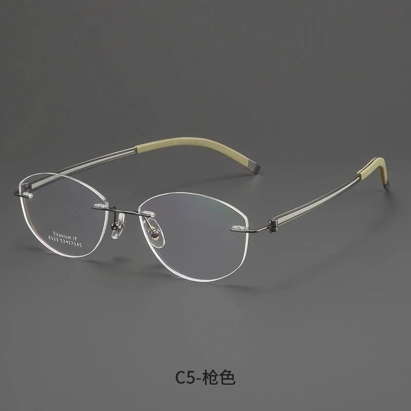 Bclear Women Rimless Cat Eye Titanium Eyeglasses MY-6123 - C 5