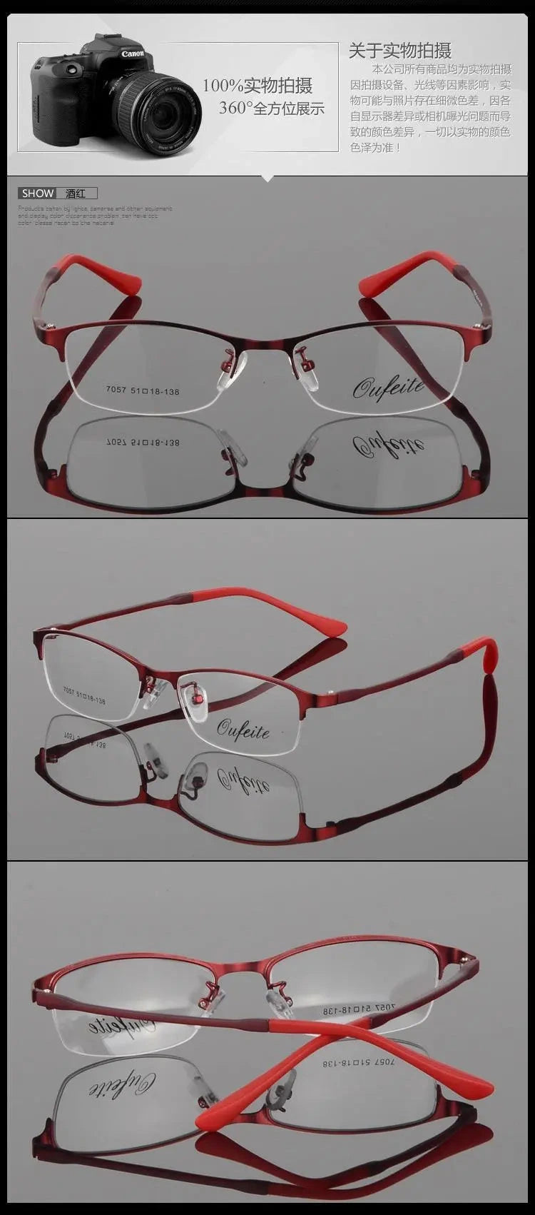 Bclear Women's Eyeglasses Metal Alloy Ultra-Light Frames Half Rim Tr Legs - Size Chart