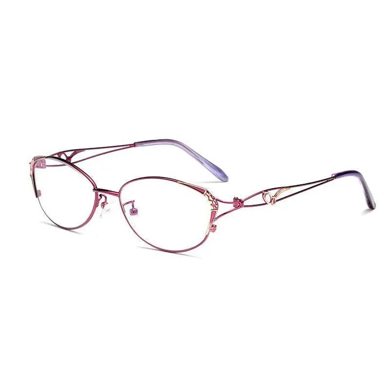 Bclear Women's Reading Eyelasses Anti-Blue Ray Lenses From +0.25 To +4.00 - Purple