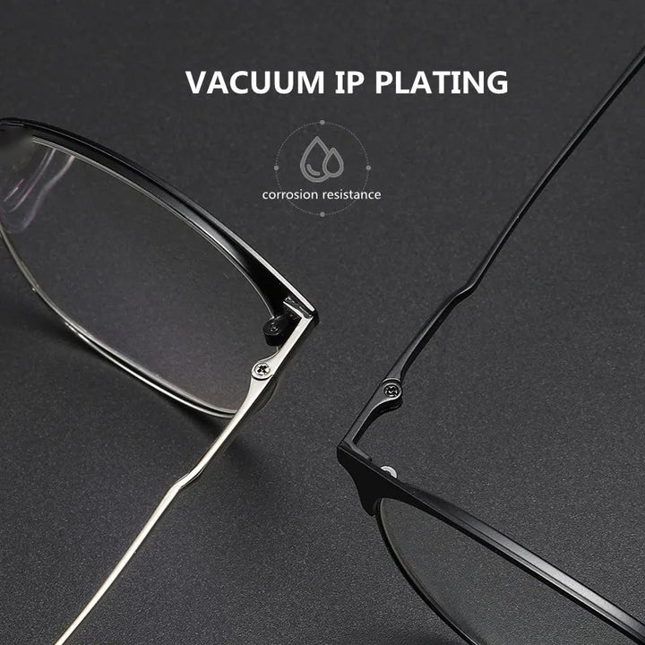 Kocolior Unisex Full Rim Square Acetate Alloy Brow Line Eyeglasses 9123 — view 2 | Kocolior at FuzWeb