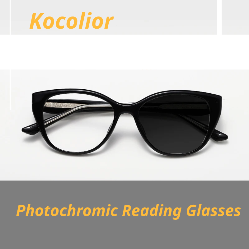Kocolior Women's Full Rim Cat Eye Tr 90 Alloy Photochromic Reading Glasses 86159