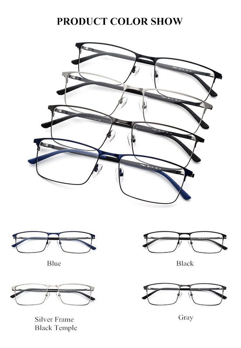 Chashma Ochki Mens Full Rim Square Titanium Alloy Eyeglasses 9847 — view 1 | Chashma Ochki at FuzWeb