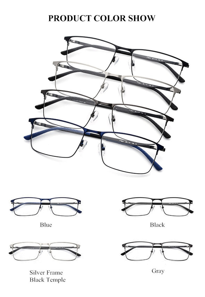 Chashma Ochki Mens Full Rim Square Titanium Alloy Eyeglasses 9847 — view 1 | Chashma Ochki at FuzWeb
