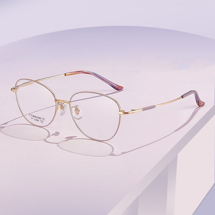 Chashma Ottica Womens Full Rim Polygon Round Titanium Eyeglasses 776289 — view 2 | Chashma Ottica at FuzWeb