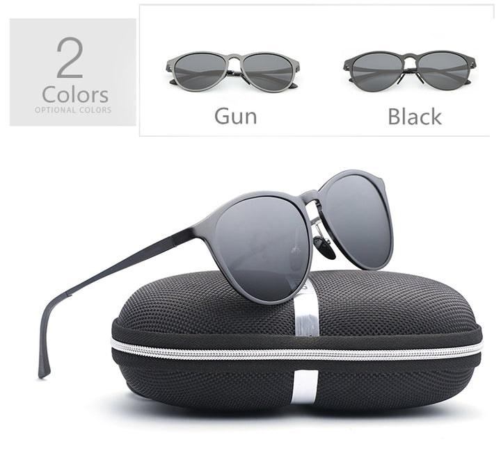 Hdcrafter Unisex Full Rim Oval Round Aluminum Frame Polarized Sunglasses L6625 — view 6 | Hdcrafter Sunglasses at FuzWeb