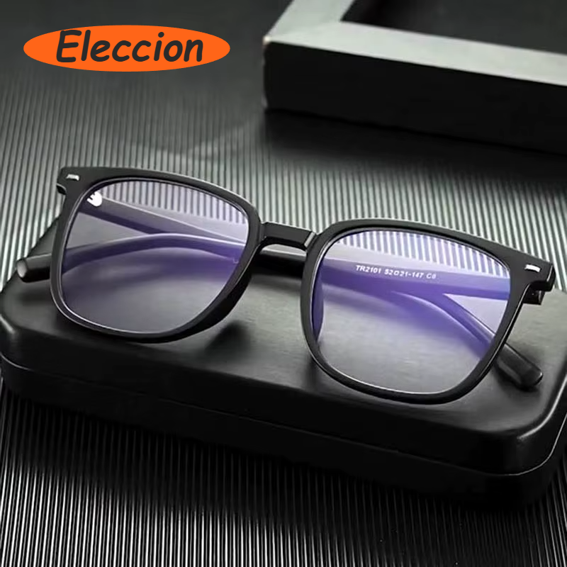 Eleccion Unisex Full Rim Square Tr 90 Titanium Eyeglasses 92101 Full Rim Eleccion