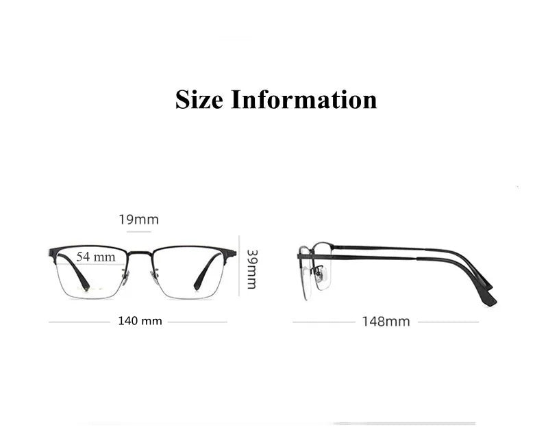 Chashma Ottica Mens Full Rim Square Titanium Eyeglasses 220976 — view 1 | Chashma Ottica at FuzWeb