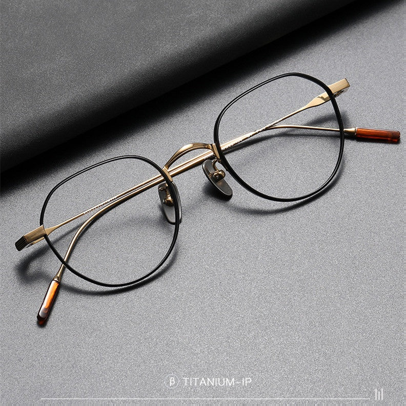 Chashma Ochki Womens Full Rim Flat Top Oval Titanium Eyeglasses 84803 — view 1 | Chashma Ochki at FuzWeb