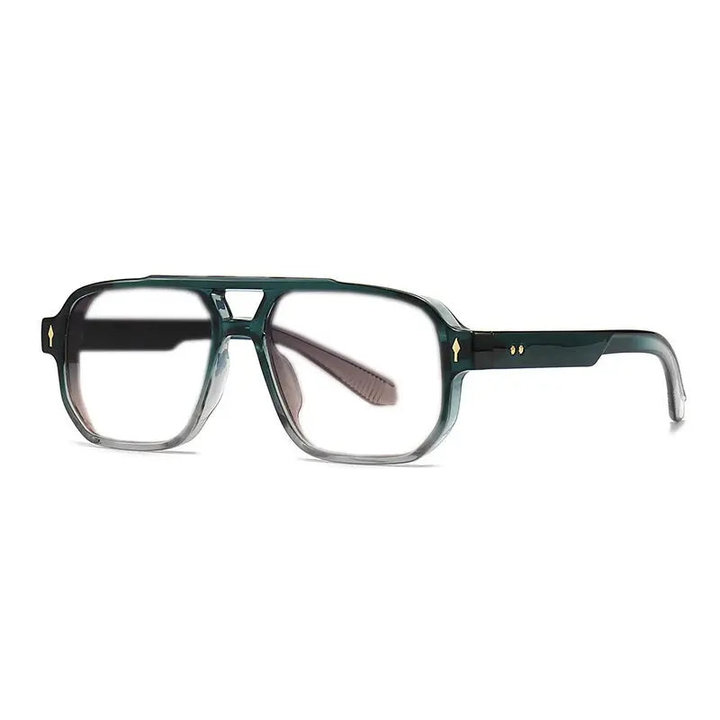 Kocolior Unisex Full Rim Square Double Bridge Tr 90 Alloy Reading Glasses 76061.