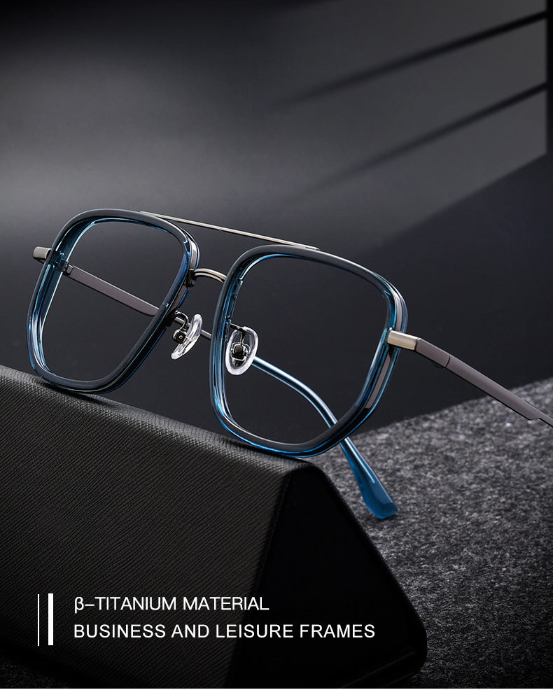 Vicky Unisex Full Rim Square Double Bridge Tr 90 Titanium Reading Glasses  2174 — view 1 | Vicky at FuzWeb