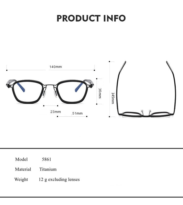 Chashma Ottica Unisex Full Rim Square Acetate Titanium Eyeglasses 795861 — view 1 | Chashma Ottica at FuzWeb