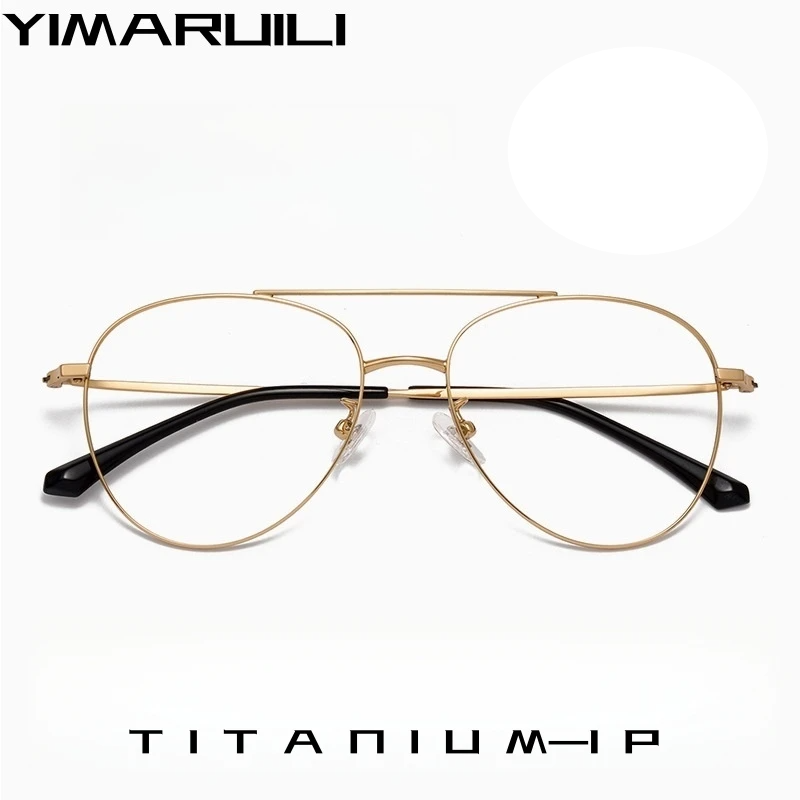 Yimaruili Unisex Full Rim Oval Double Bridge Alloy Eyeglasses 951211