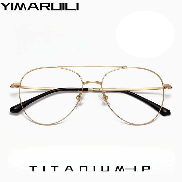 Yimaruili Unisex Full Rim Oval Double Bridge Alloy Eyeglasses 951211