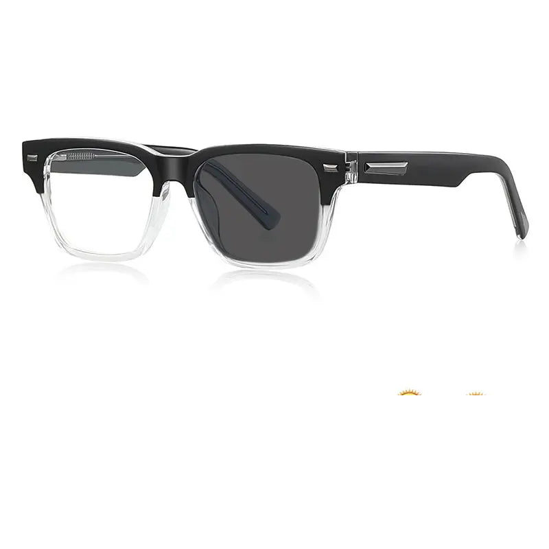 Kocolior Unisex Full Rim Square Acetate Photochromic Reading Glasses 421035.