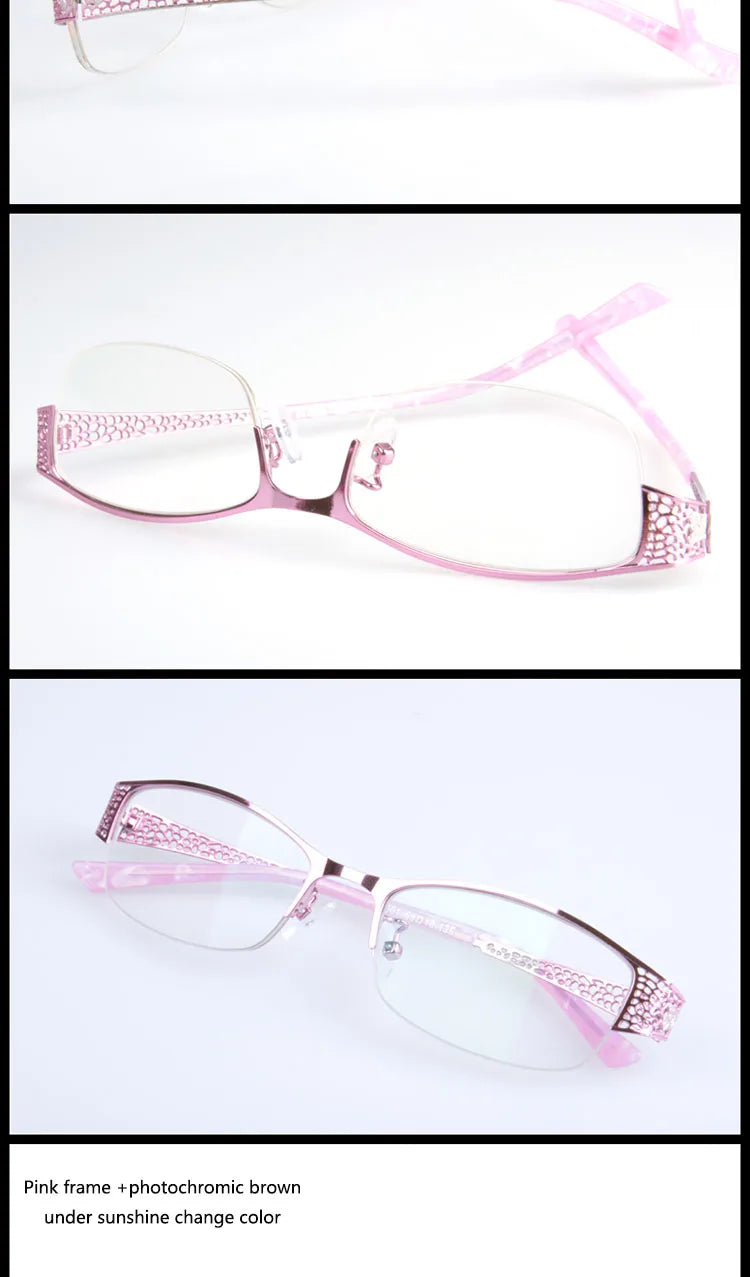 Bclear Womens Alloy Semi Rim Eyeglasses Photochromic P99001 — view 16 | Bclear at FuzWeb
