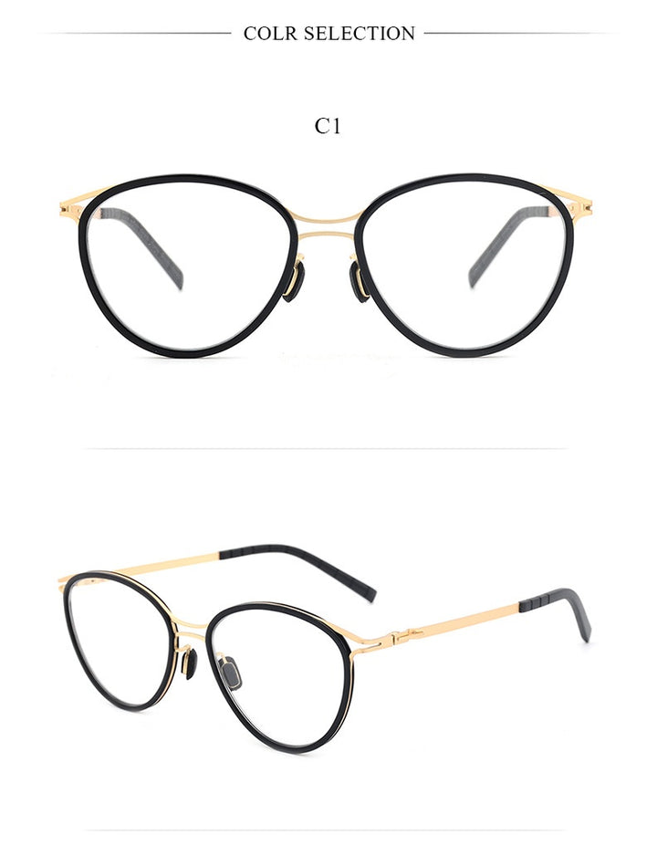 Chashma Ochki Womens Full Rim Oval Acetate Alloy Eyeglasses 318903 — view 2 | Chashma Ochki at FuzWeb