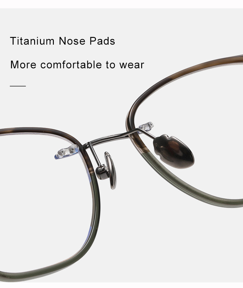 Krasivyy Unisex Full Rim Polygon Titanium Acetate Eyeglasses 316077.