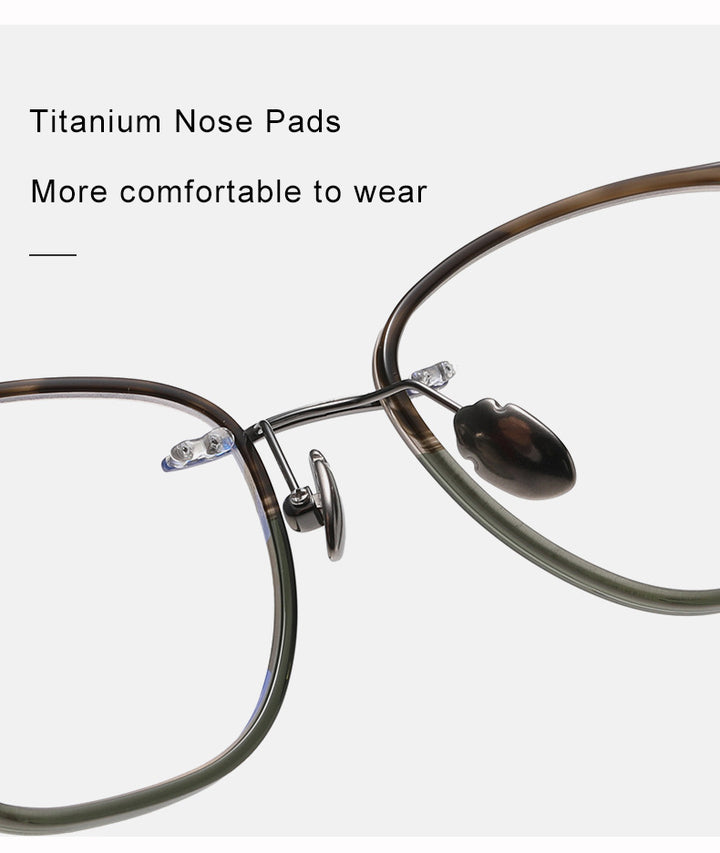 Krasivyy Unisex Full Rim Polygon Titanium Acetate Eyeglasses 316077.