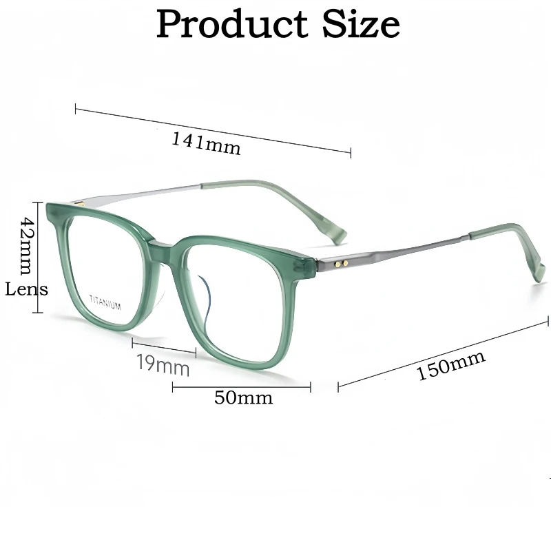 Yimaruili Unisex Full Rim Square Titanium Acetate Eyeglasses 365911