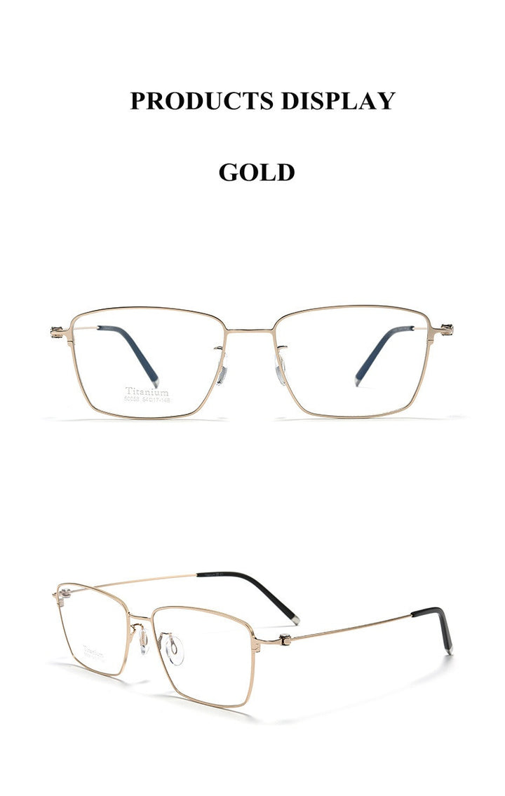 Chashma Ottica Mens Full Rim Square Titanium Eyeglasses 750058 — view 2 | Chashma Ottica at FuzWeb