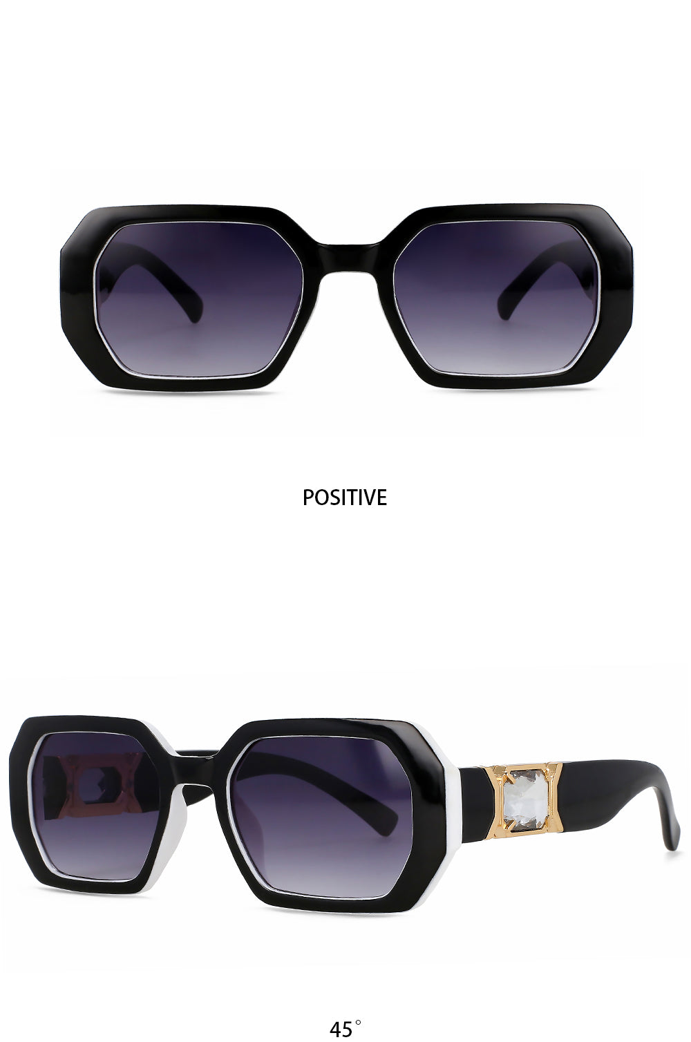 CCspace Womens Full Rim Oversized Square Resin UV400 Sunglasses 56207 — view 10 | CCspace Sunglasses at FuzWeb
