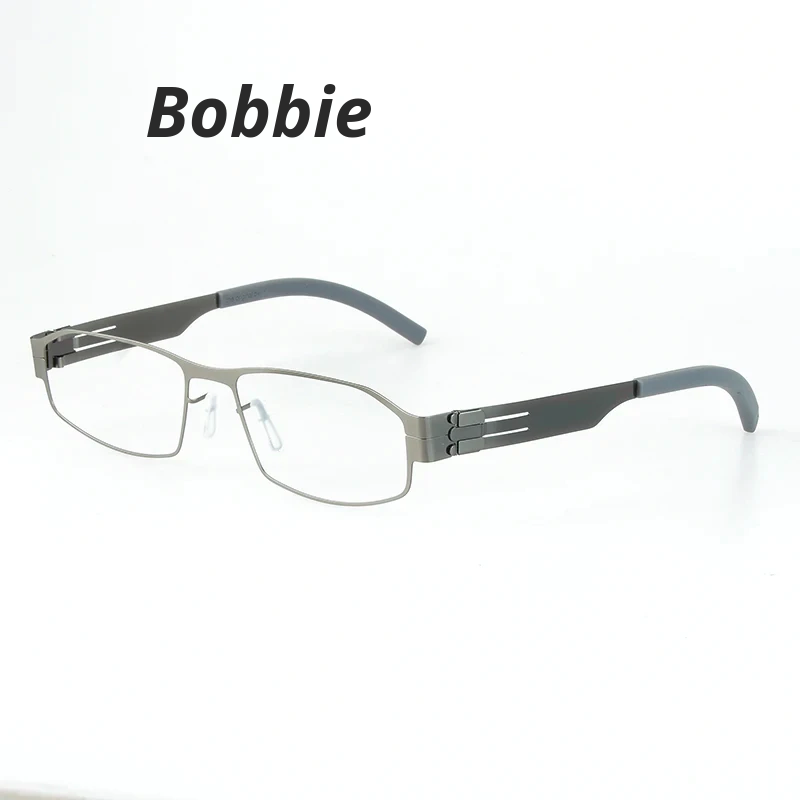 Bobbie Unisex Full Rim Small Square Screwless Steel Eyeglasses 541830
