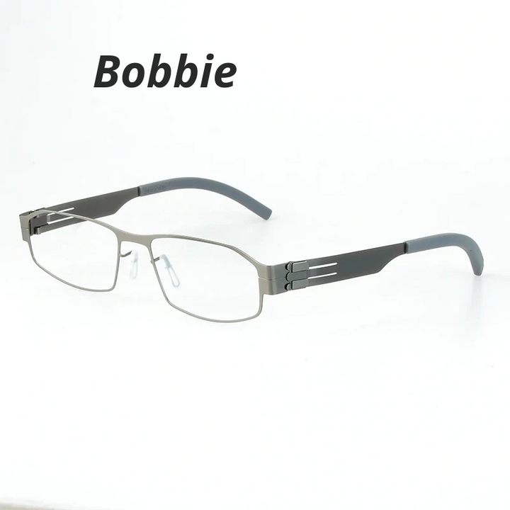 Bobbie Unisex Full Rim Small Square Screwless Steel Eyeglasses 541830