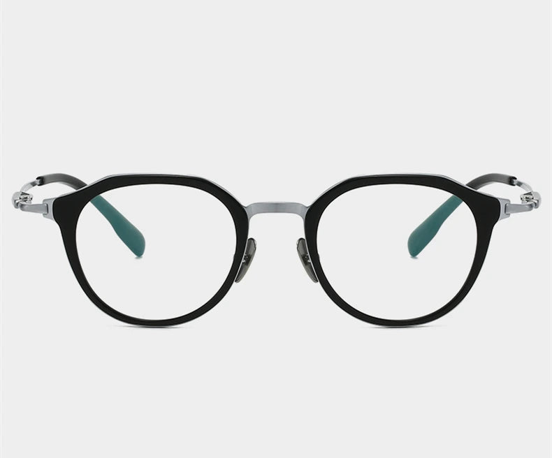 Black Mask Unisex Full Rim Flat Top Oval Titanium Acetate Eyeglasses 880058 - Size Chart