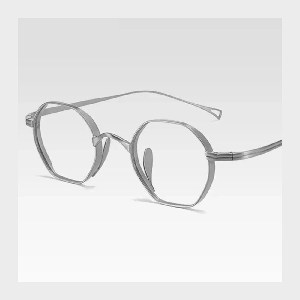Black Mask Unisex Full Rim Geometric Titanium Eyeglasses BM-KN152 - Bronze