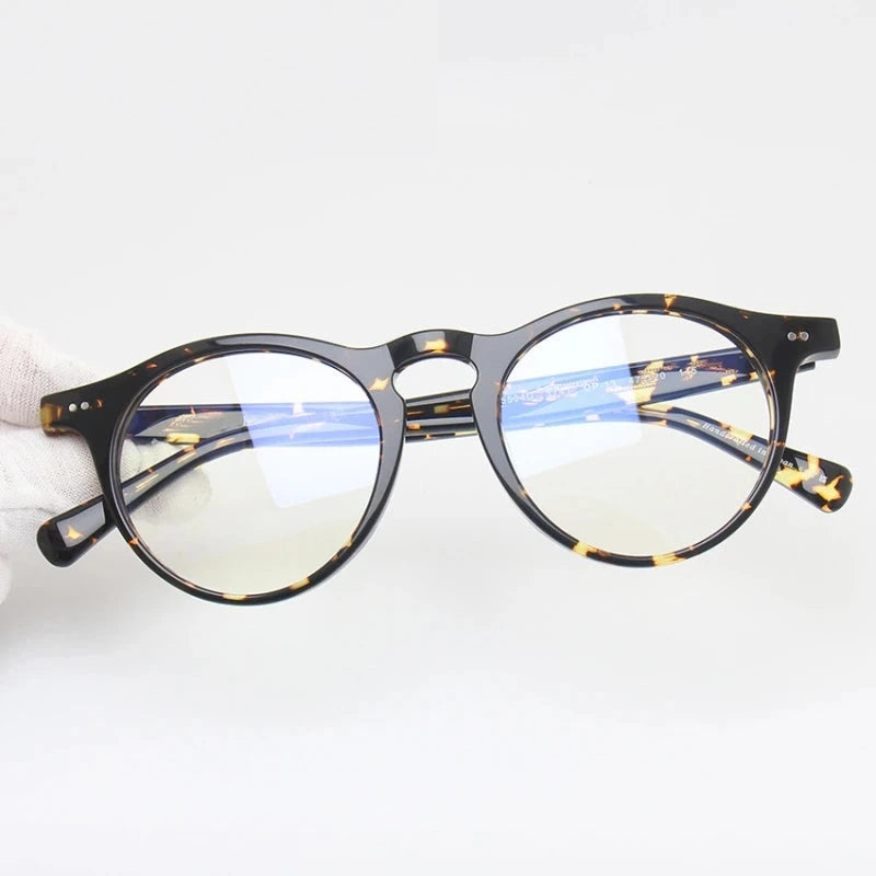 Black Mask Unisex Full Rim Oval Acetate Eyeglasses BM-5504 - Tortoise