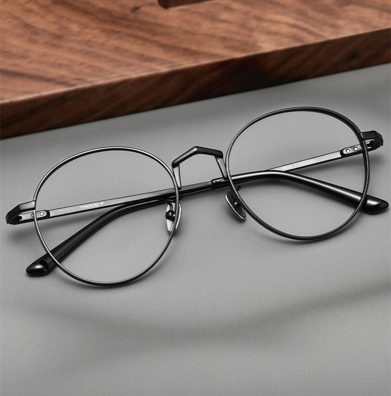 Black Mask Unisex Full Rim Oval Round Titanium Eyeglasses 388006 - Size Chart