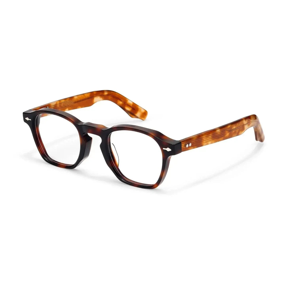 Black Mask Unisex Full Rim Polygon Square Acetate Eyeglasses 396195 - Tortoise