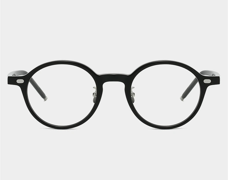 Black Mask Unisex Full Rim Round Acetate Eyeglasses 844005 - Size Chart