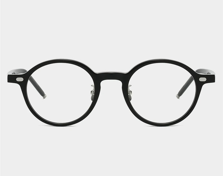 Black Mask Unisex Full Rim Round Acetate Eyeglasses 844005 - Size Chart