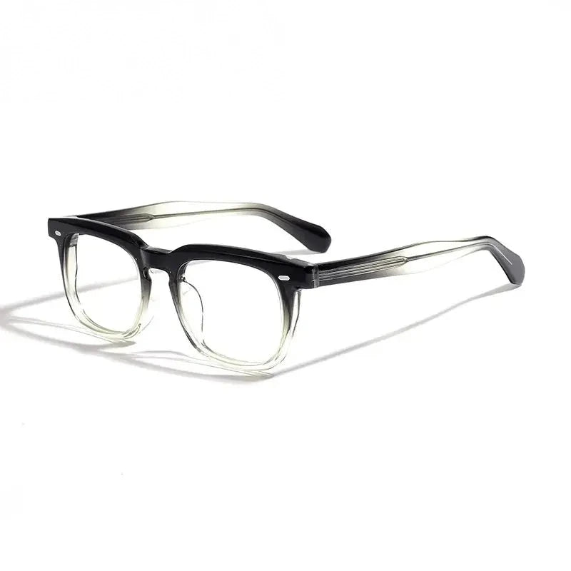Black Mask Unisex Full Rim Square Acetate Eyeglasses 45005 - Gradient Green