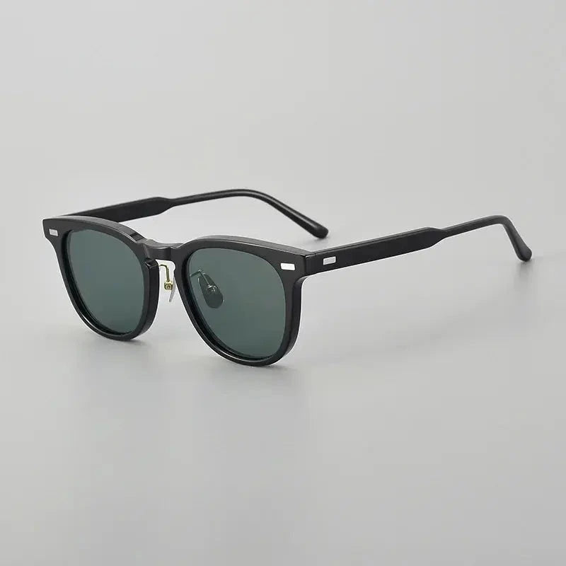 Black Mask Unisex Full Rim Square Acetate Polarized Sunglasses 8153 - Black / As Shown