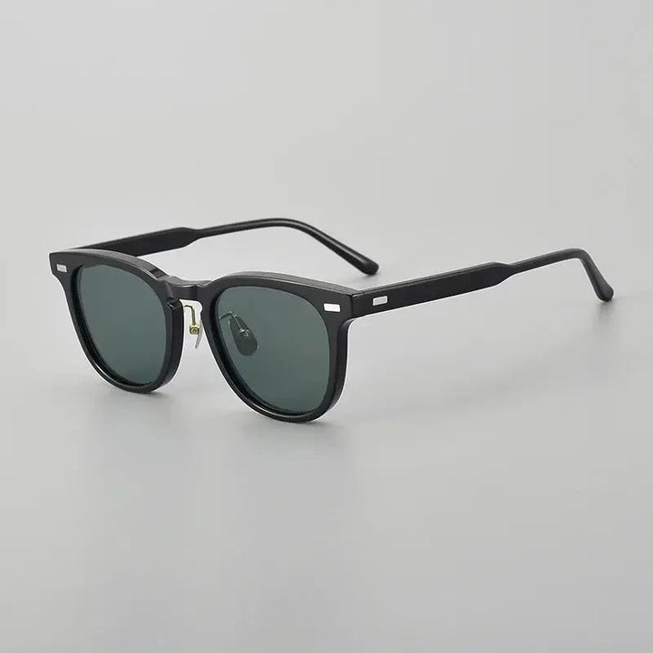 Black Mask Unisex Full Rim Square Acetate Polarized Sunglasses 8153 - Black / As Shown