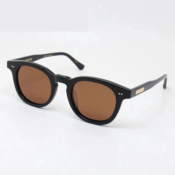 Black Mask Unisex Full Rim Square Acetate Polarized Sunglasses 4946 - Black-Brown / As Shown