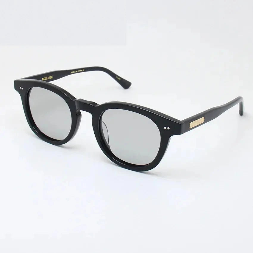 Black Mask Unisex Full Rim Square Acetate Polarized Sunglasses 4946 - Black-Light Gray / As Shown
