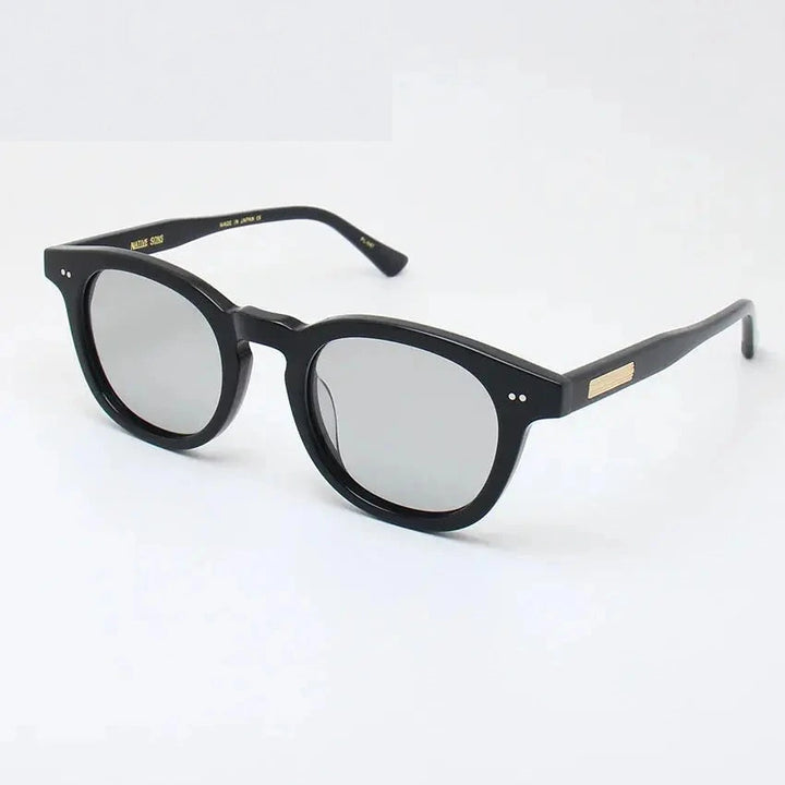 Black Mask Unisex Full Rim Square Acetate Polarized Sunglasses 4946 - Black-Light Gray / As Shown