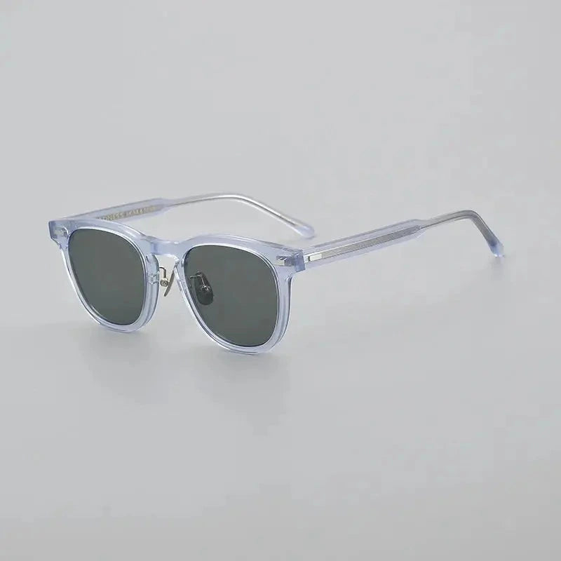 Black Mask Unisex Full Rim Square Acetate Polarized Sunglasses 8153 - Clear Blue / As Shown