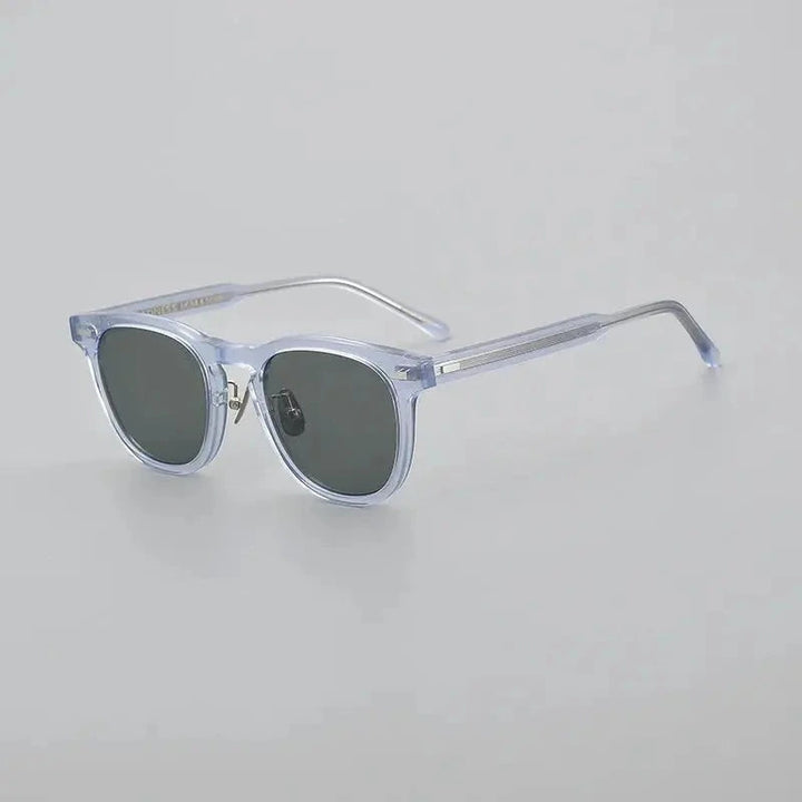 Black Mask Unisex Full Rim Square Acetate Polarized Sunglasses 8153 - Clear Blue / As Shown