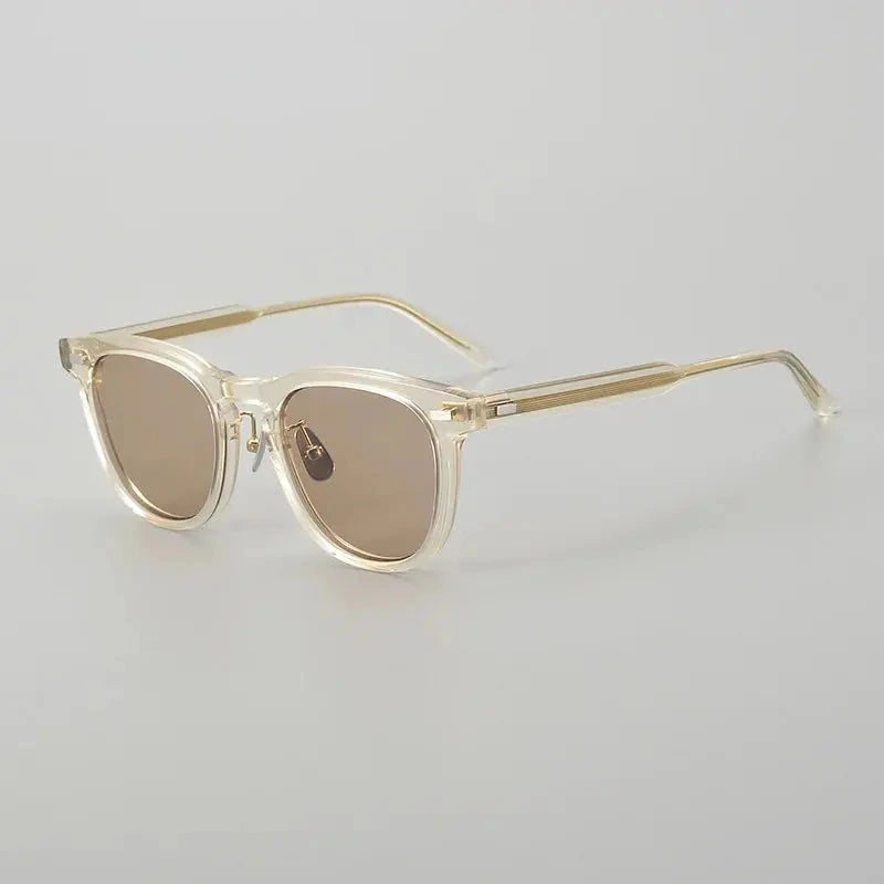 Black Mask Unisex Full Rim Square Acetate Polarized Sunglasses 8153 - Clear Yellow / As Shown