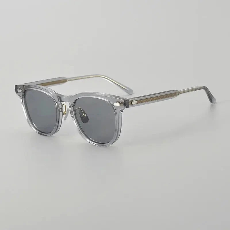 Black Mask Unisex Full Rim Square Acetate Polarized Sunglasses 8153 - Gray / As Shown